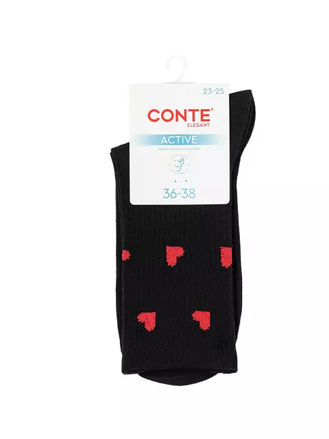 Носки женские хлопковые conte active 708 черный, 20С-20СП, 36-38 (23-25), CONTE ELEGANT,  - 3