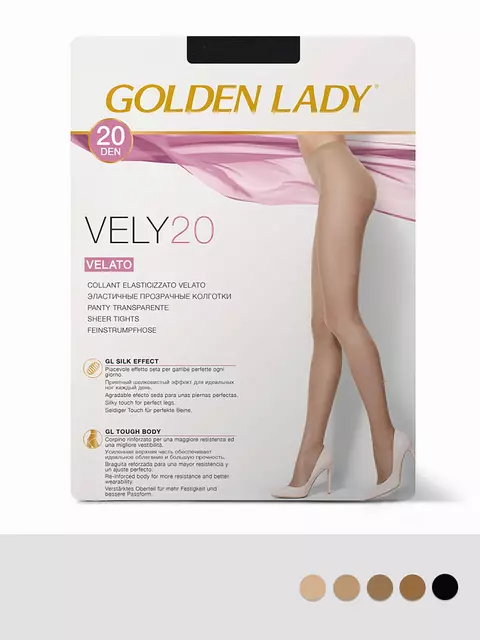 Прозрачные колготки golden lady vely 20 melon, VELY 20 (акция), 2, GOLDEN LADY,  - 2
