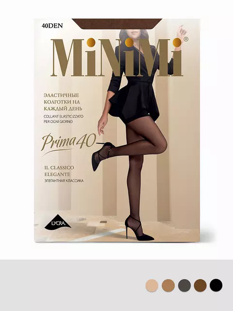 Колготки с шортиками minimi prima 40 nero, , 5, MINIMI, - 1