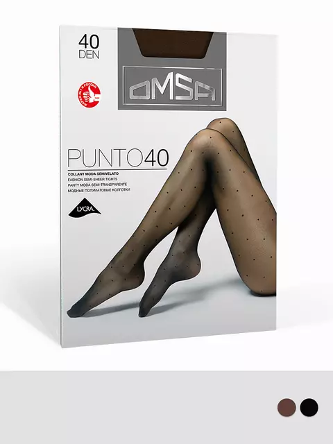 Колготки фантазийные omsa punto 40 nero, , 3/4(M/L), OMSA, - 1