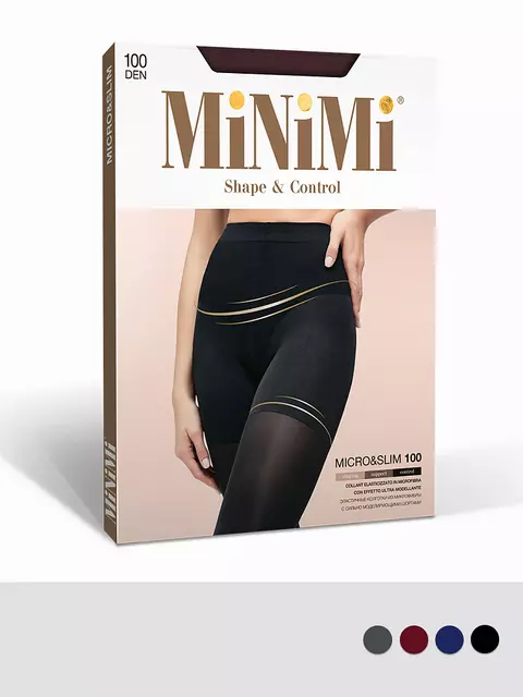 Утягивающие колготки из микрофибры minimi micro&slim 100 nero, , 3, MINIMI, - 1