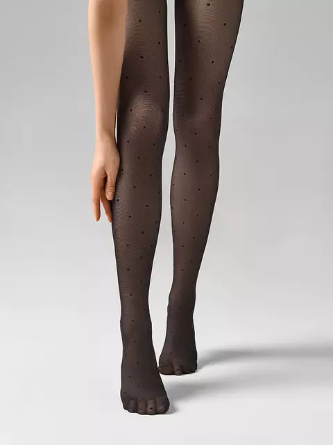 Колготки фантазийные omsa punto 40 nero, PUNTO 40, 3/4(M/L), OMSA,  - 8