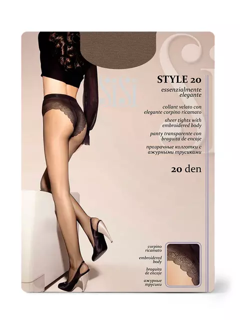 Колготки прозрачные эластичные sisi style 20 miele, STYLE 20, 4, SISI,  - 2