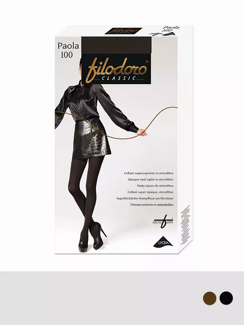 Колготки из микрофибры filodoro paola 100 nero, , 2, FILODORO, - 1