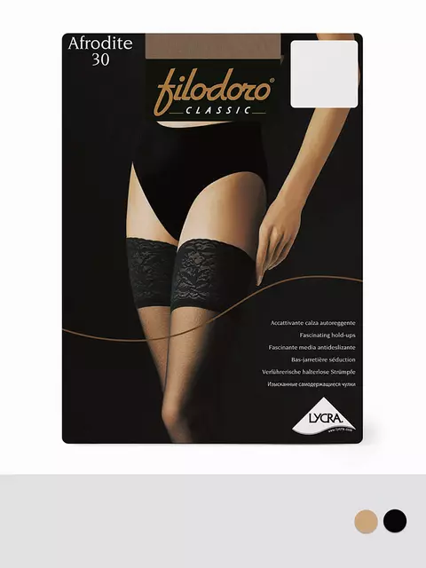Чулки с кружевной резинкой filodoro afrodite 30 aut. playa, AFRODITE 30 Aut. (чулки), 3 (9.5), FILODORO,  - 2