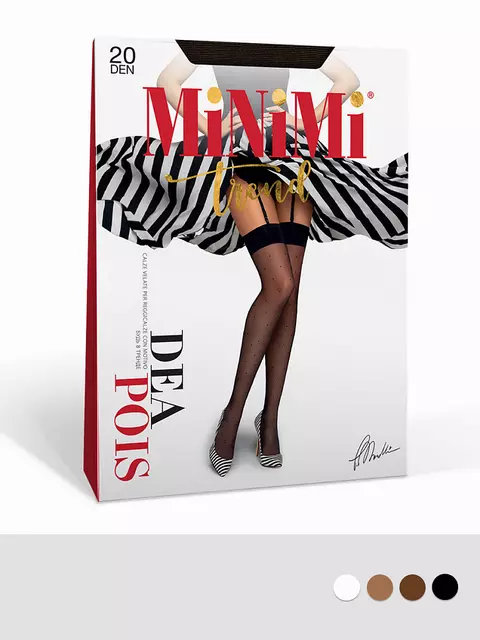 Чулки под пояс minimi dea pois 20 nero, , 3 (M/L), MINIMI, - 1