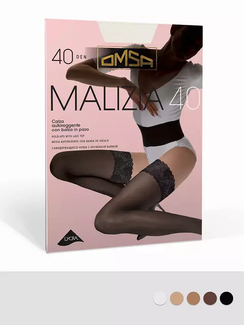 Чулки женские omsa malizia 40 nero, , 3, OMSA, - 1