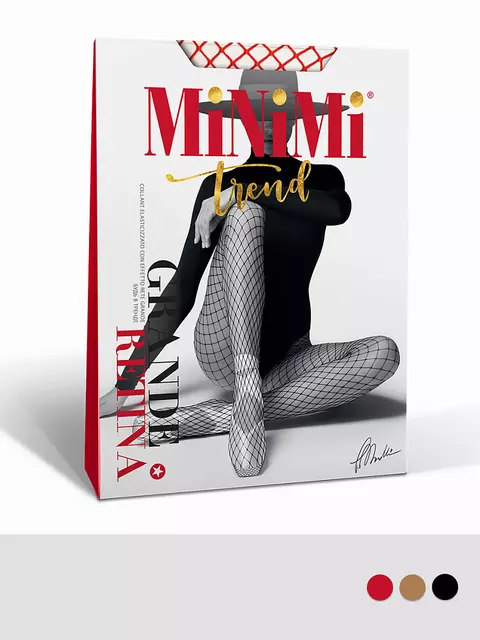 Колготки с крупной сеткой minimi retina grande nero, , 2 (S/M), MINIMI, - 1