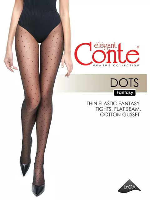 Колготки фантазийные с точками conte dots nero, 14С-48СП, 3, CONTE ELEGANT,  - 5