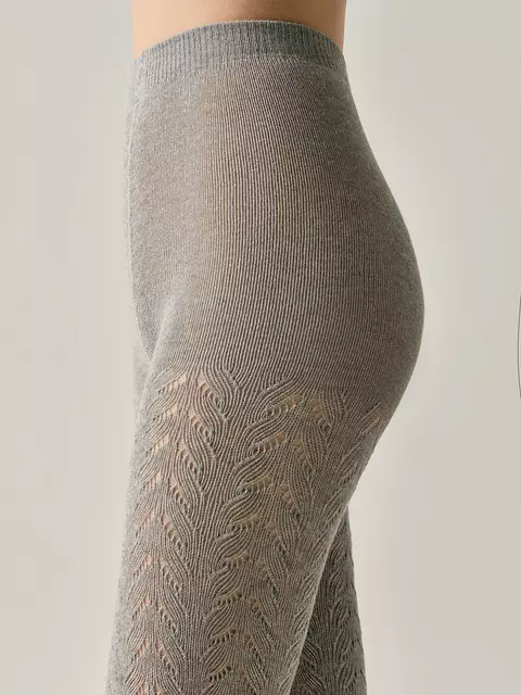 Тёплые ажурные колготки conte ajour 300 grey, 24С-146СП, 2, CONTE ELEGANT,  - 3