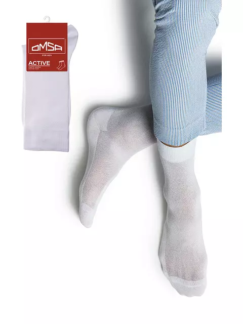 Носки мужские omsa active 103 bianco, , 42-44 (27-29), OMSA, - 1