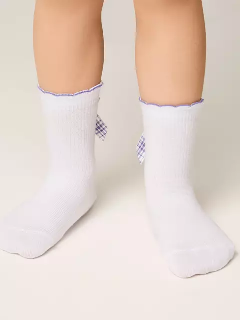 Носки детские (декор, бантики) tip-top 065 белый-сиреневый, 24С-179СП, 18, CONTE-KIDS,  - 2