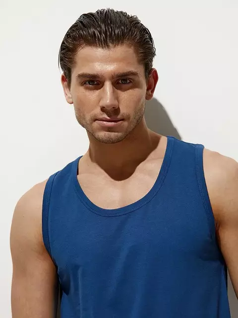 Майка мужская omsa cotton u1101 blu, , 52(2XL), OMSA, - 3