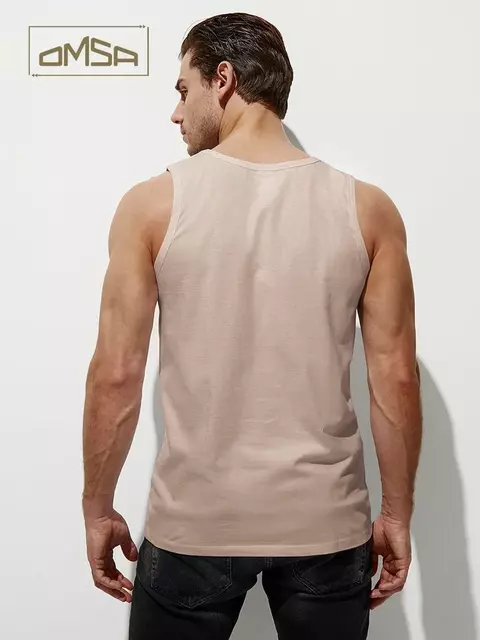Майка мужская omsa cotton u1101 beige, , 46 (M), OMSA, - 3