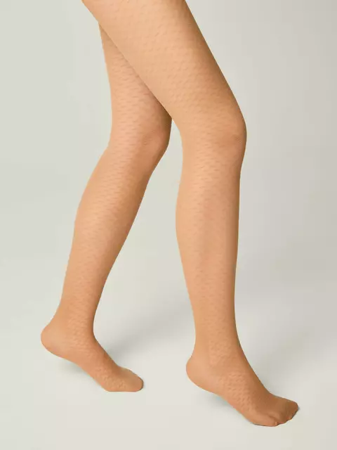 Колготки детские нарядные с рисунком conte julia natural, , 116-122, CONTE ELEGANT, - 1