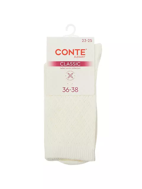 Носки женские (ажурные) conte classic 787 молочный, 25С-35СП, 36-38 (23-25), CONTE ELEGANT,  - 4