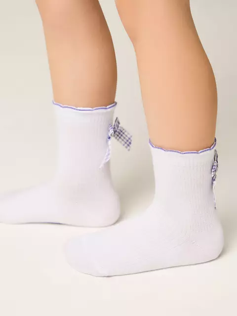 Носки детские (декор, бантики) tip-top 065 белый-сиреневый, 24С-179СП, 18, CONTE-KIDS,  - 3