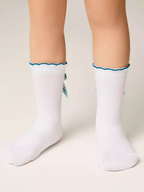 Носки детские (декор, бантики) tip-top 065 белый-бирюза, 24С-179СП, 18, CONTE-KIDS,  - 3