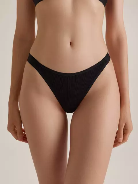 Трусы бразилиано в рубчик active shape lbr 3188 black, , 98/M, CONTE ELEGANT, - 1