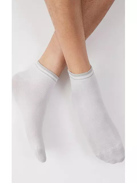 Укороченные мужские носки omsa active 105 bianco, , 36-38 (23-25), OMSA, - 2
