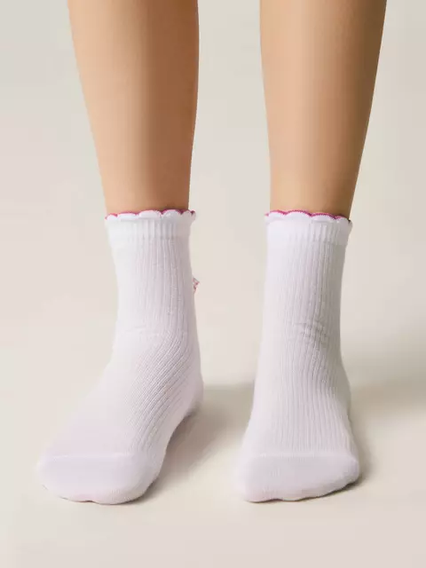 Носки детские (декор, бантики) tip-top 065 белый-розовый, 24С-179СП, 18, CONTE-KIDS,  - 3