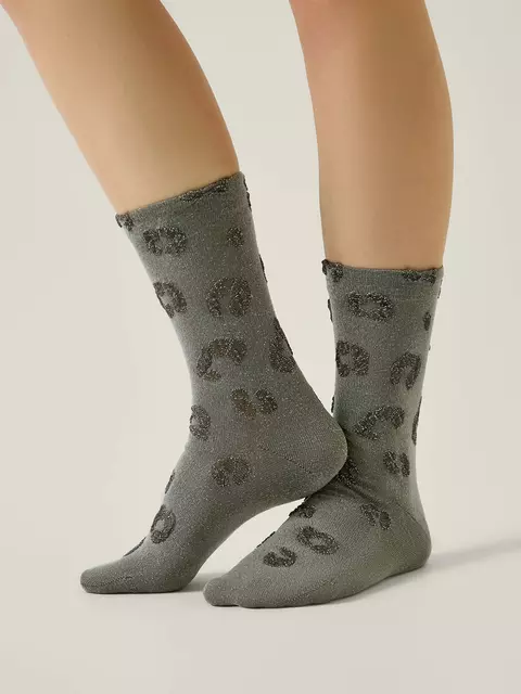 Носки из вискозы с люрексом conte classic 688 серый, , 36-38 (23-25), CONTE ELEGANT, - 1