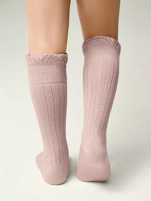 Гольфы с воздушными рюшами и хлопком miss 058 пепельно-розовый, 25С-37СП, 24, CONTE-KIDS,  - 3