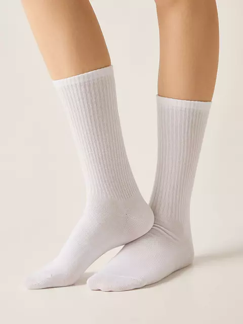 Удлиненные носки c надписью "caution" active 709 белый, 20С-20СП, 36-38 (23-25), CONTE ELEGANT,  - 2