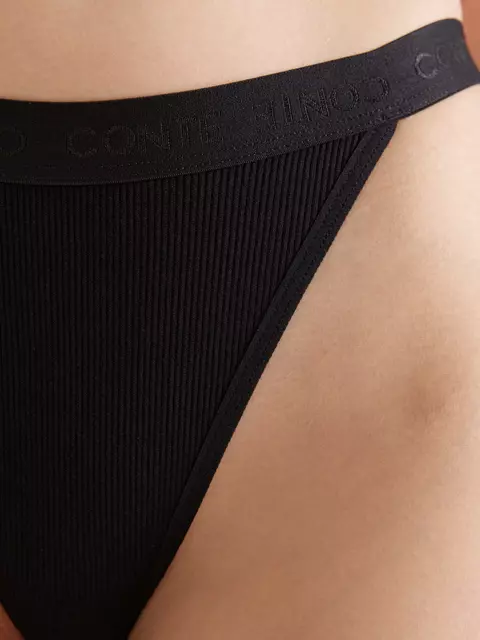 Трусы танга в рубчик из вискозы active shape lta 3189 black, 24С-3243ТСП, 90/XS, CONTE ELEGANT,  - 4