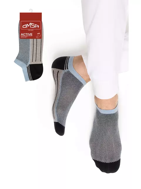 Мужские укороченные носки omsa active 109 blu chiaro, , 45-47 (29-31), OMSA, - 1