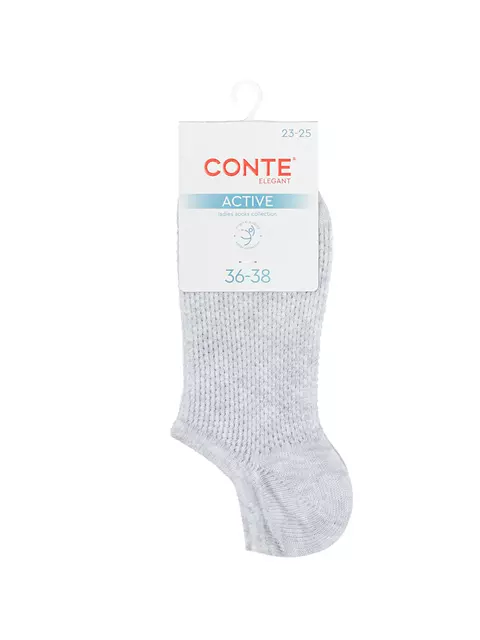 Ультракороткие носки active 618 светло-серый, 24С-76СП, 39-41 (25-27), CONTE ELEGANT,  - 3