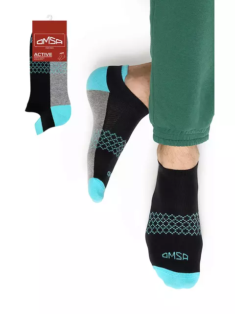 Укороченные мужские носки omsa active 107 nero, , 42-44 (27-29), OMSA, - 1