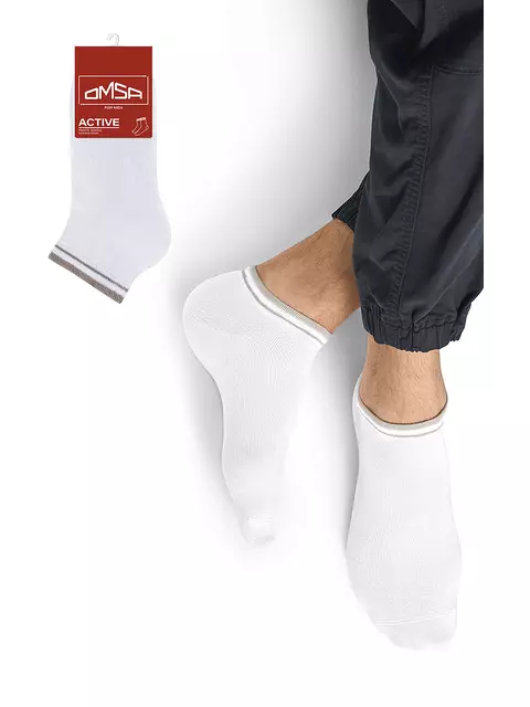 Укороченные мужские носки omsa active 105 bianco, , 42-44 (27-29), OMSA, - 1