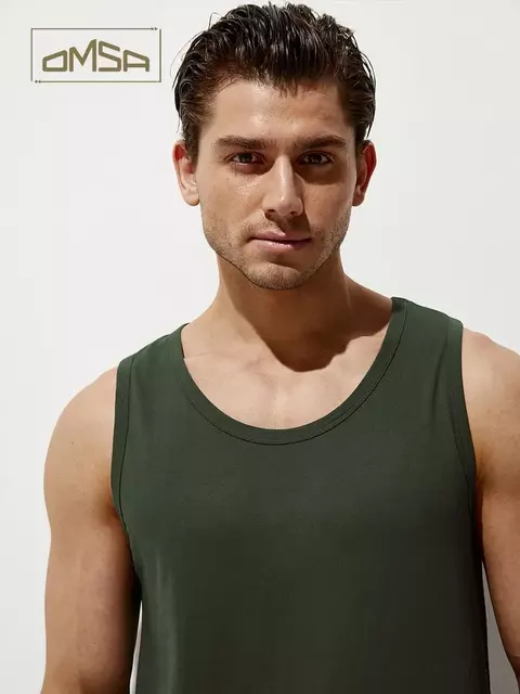 Майка мужская omsa cotton u1101 militari, , 48 (L), OMSA, - 3