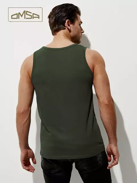 Майка мужская omsa cotton u1101 militari, , 48 (L), OMSA, - 2