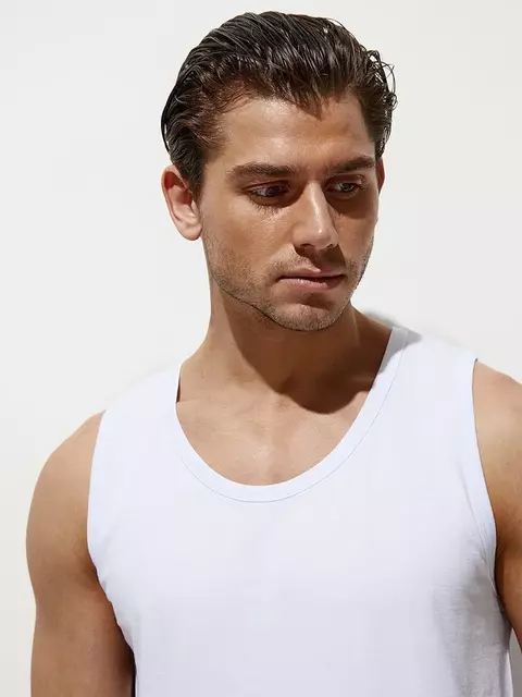 Майка мужская omsa cotton u1101 bianco, , 52(2XL), OMSA, - 3