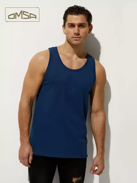 Майка мужская omsa u1103 blu, , 48 (L), OMSA, - 1