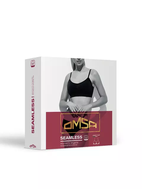 Кроп-топ на тонких бретелях omsa cotton 1111s sherbet, , 48 (L), OMSA, - 8