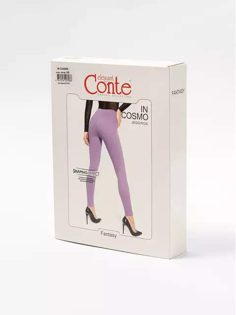 Леггинсы женские conte моделирующие джеггинсы с эффектом "push up" in cosmo purple bloom, , 164-98/M, CONTE ELEGANT, - 1
