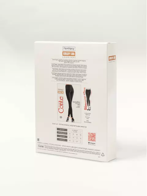 Джеггинсы женские с термоэффектом со средней посадкой goldy lux black, 20С-1070ТСП, 164-98/M, CONTE ELEGANT,  - 2