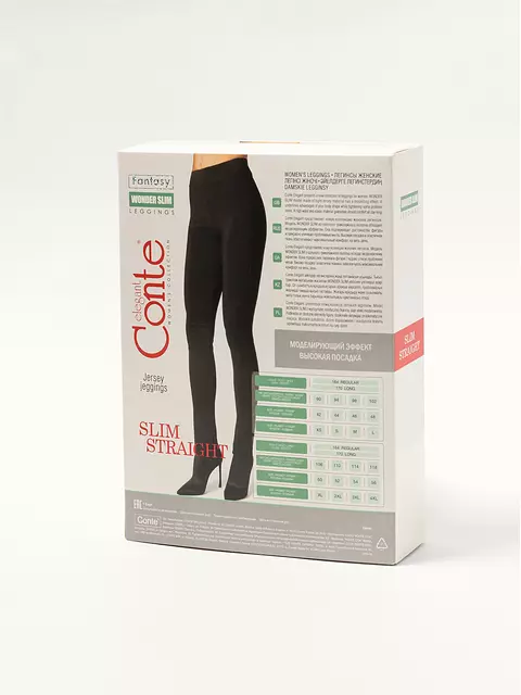 Моделирующие женские леггинсы с высокой посадкой wonder slim+ nero, 18С-552ТСП, 164-118/4XL, CONTE ELEGANT,  - 2