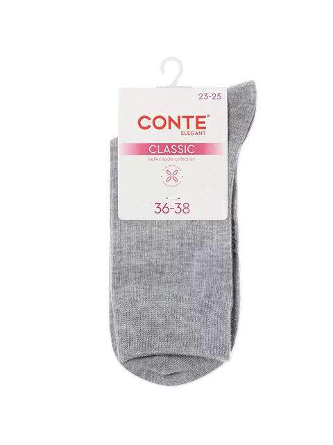 Удлинённые женские носки conte classic 784 серый, 25С-31СП, 36-38 (23-25), CONTE ELEGANT,  - 4