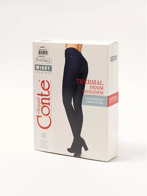 Экстрамягкие джеггинсы с высокой посадкой и термоэффектом windy marino, , 164-98/M, CONTE ELEGANT, - 1