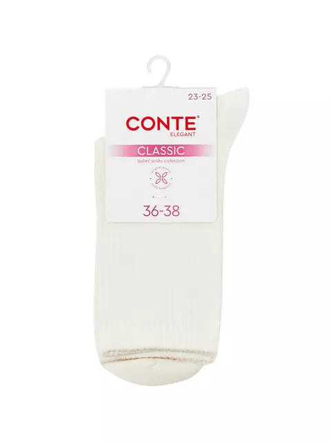Удлинённые женские носки conte classic 751 молочный, 25С-32СП, 36-38 (23-25), CONTE ELEGANT,  - 4