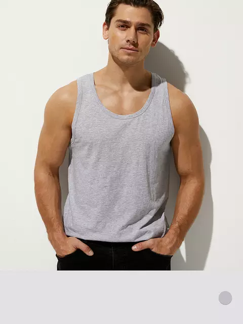 Майка мужская omsa melange u1102 grigio chiaro melange, , 46 (M), OMSA, - 1