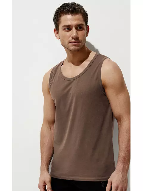 Майка мужская omsa cotton u1101 cappuccino, , 48 (L), OMSA, - 1