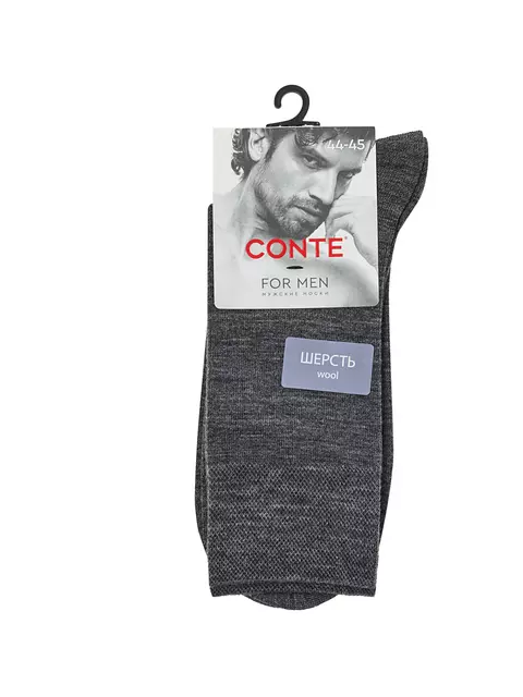 Мужские удлинённые носки с шерстью conte 000 темно-серый, 25С-87СП, 40-41 (25), CONTE,  - 4