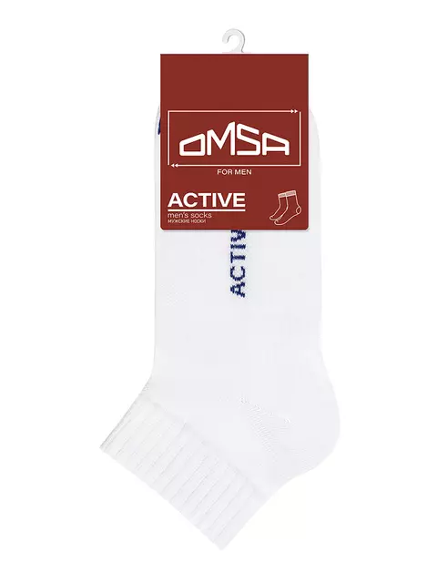 Короткие мужские носки omsa active 111 bianco, , 45-47 (29-31), OMSA, - 4
