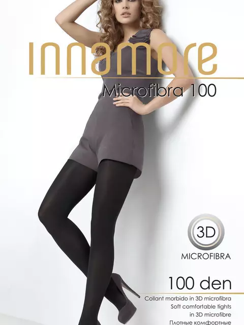 Колготки innamore microfibra 100 grigio, , 3, INNAMORE, - 7