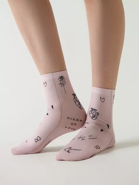 Носки с рисунком «tattoo» fantasy 70 den 142 mix, 17С-34СП, 36-39 (23-25), CONTE ELEGANT,  - 2